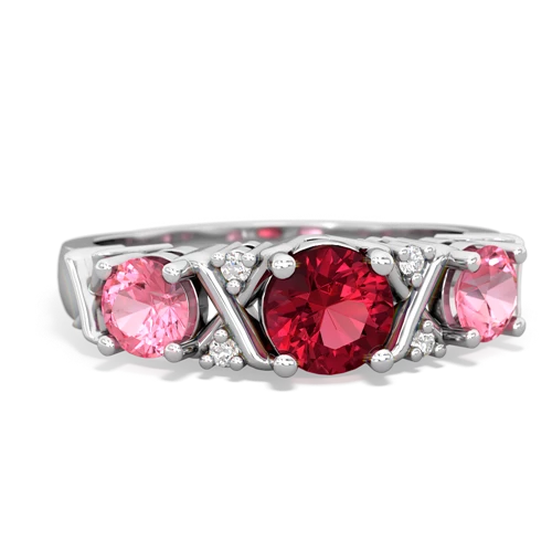 lab ruby-pink sapphire timeless ring