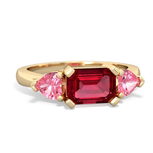 lab ruby-pink sapphire timeless ring