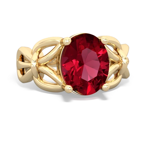 lab ruby celtic ring