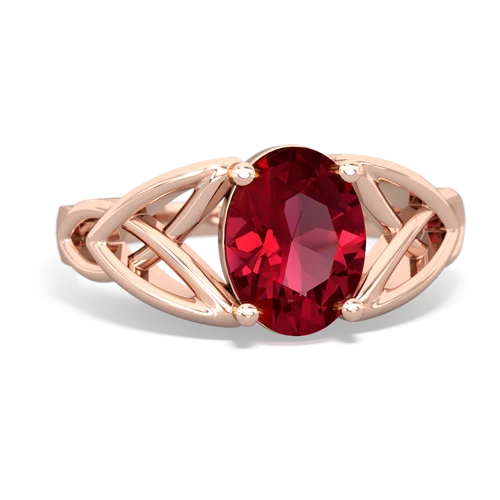 Lab Ruby Celtic Trinity Knot Lab Created Ruby ring Ring