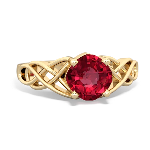 lab ruby celtic ring