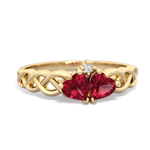 Lab Ruby Heart to Heart Braid Lab Created Ruby ring Ring