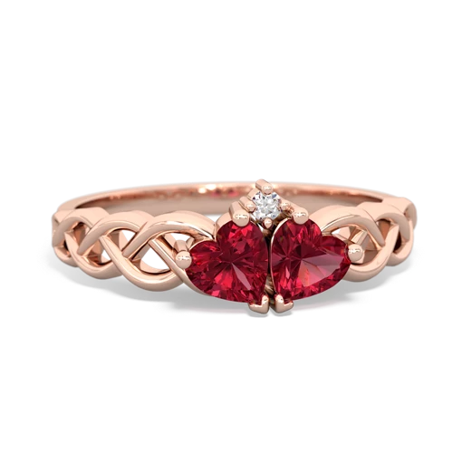 lab ruby celtic braid ring