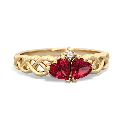 lab ruby celtic braid ring