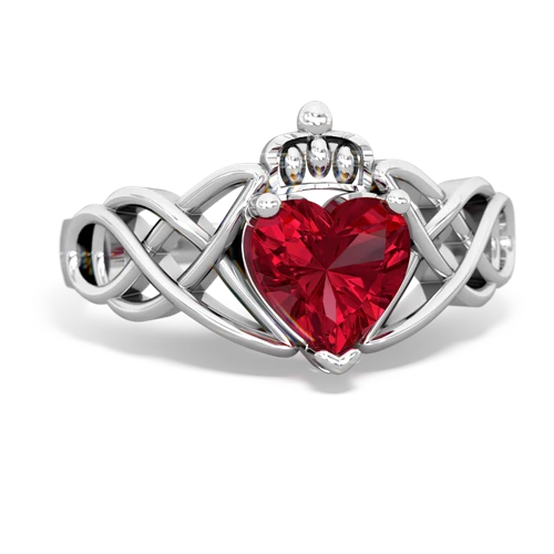 Lab Ruby Claddagh Celtic Knot Lab Created Ruby ring Ring