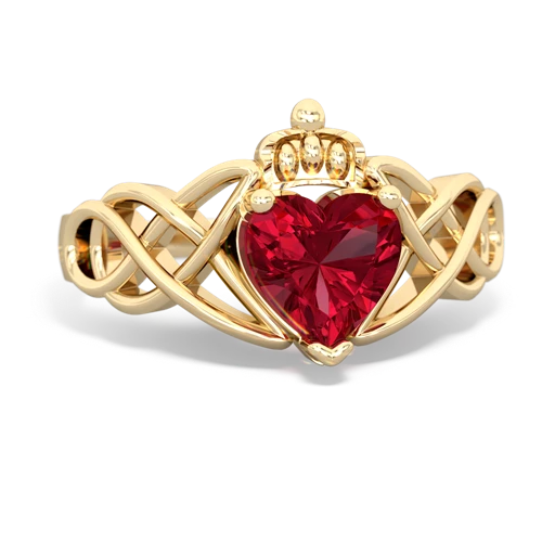 lab ruby claddagh ring