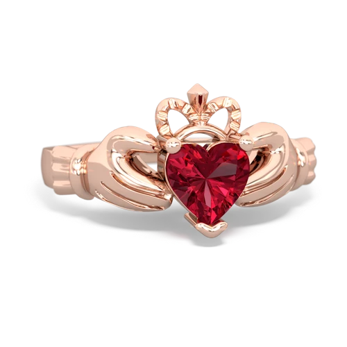 lab ruby claddagh ring