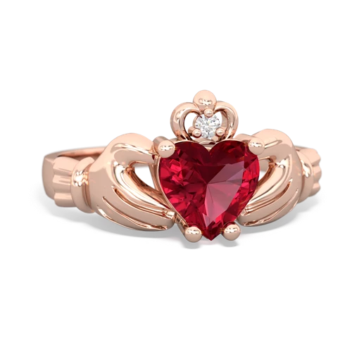 lab ruby claddagh ring