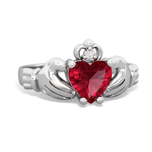 lab ruby claddagh ring