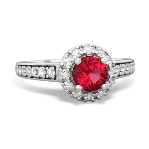 Lab Ruby Diamond Halo Lab Created Ruby ring Ring
