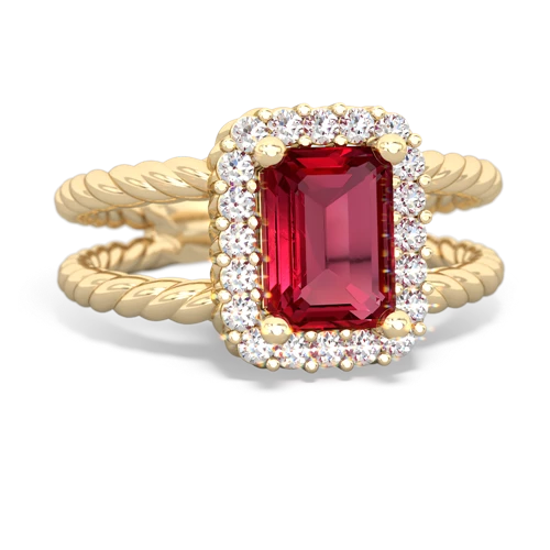 Lab Ruby Rope Split Band Lab Created Ruby ring Ring