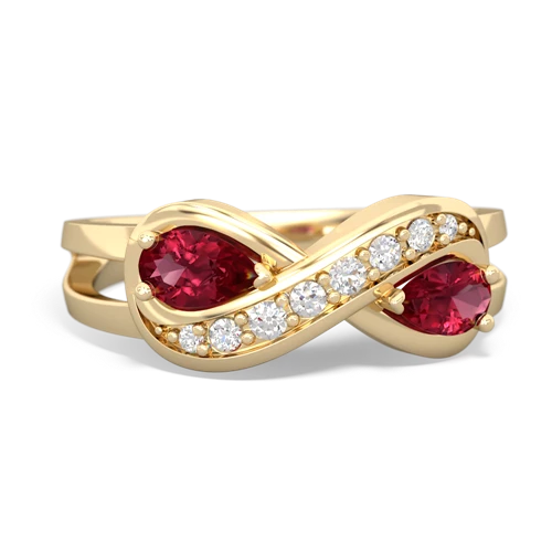 lab ruby diamond infinity ring