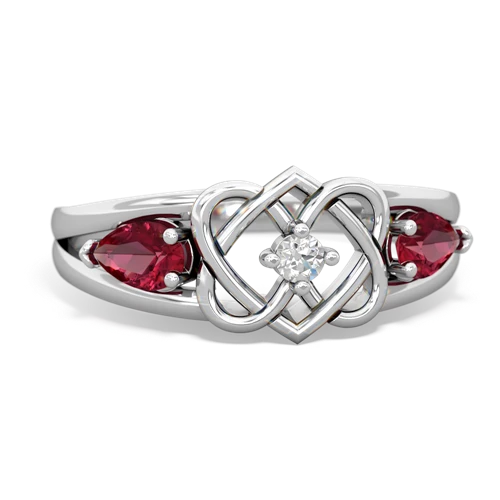 Lab Ruby Hearts Intertwined Lab Created Ruby ring Ring