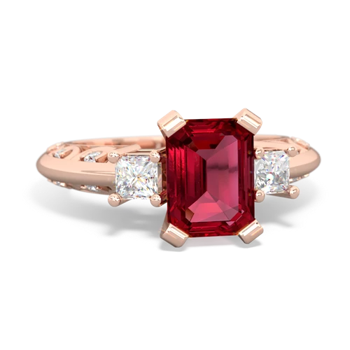 Lab Ruby Art Deco Lab Created Ruby ring Ring