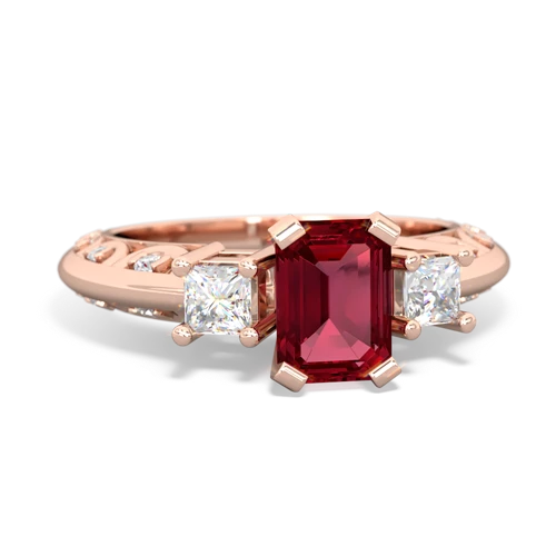 lab ruby engagement ring