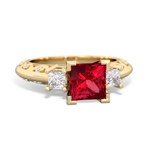 lab ruby engagement ring