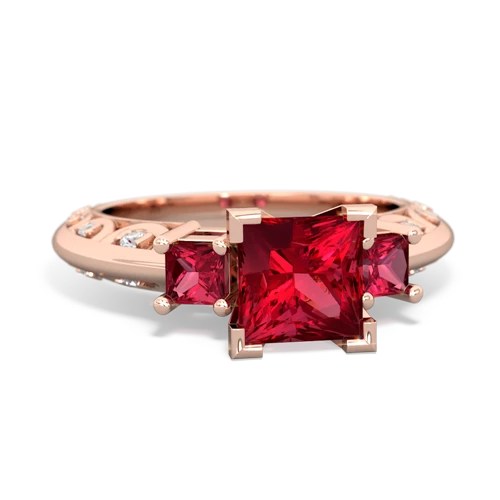 lab ruby engagement ring