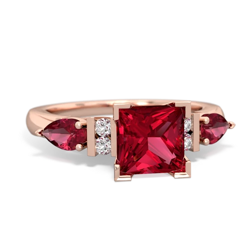 lab ruby engagement ring