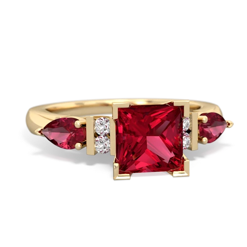 lab ruby engagement ring