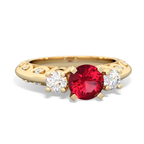 Lab Ruby Art Deco Lab Created Ruby ring Ring