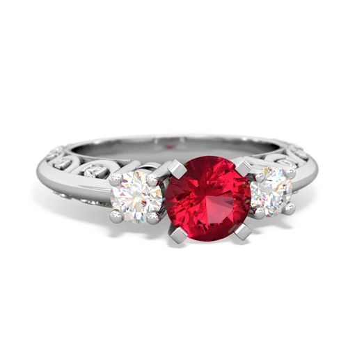 lab ruby engagement ring