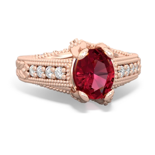 lab ruby engagement ring