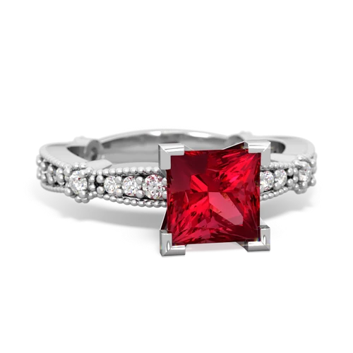 lab ruby engagement ring