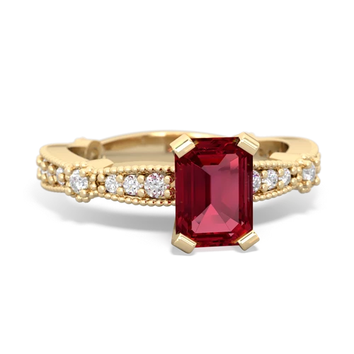 lab ruby engagement ring