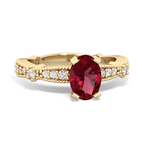 lab ruby engagement ring