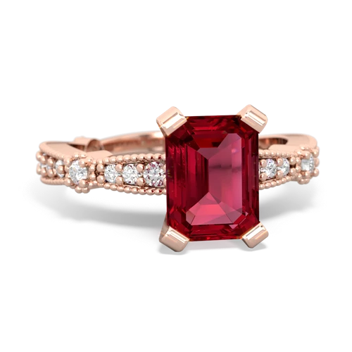 lab ruby engagement ring