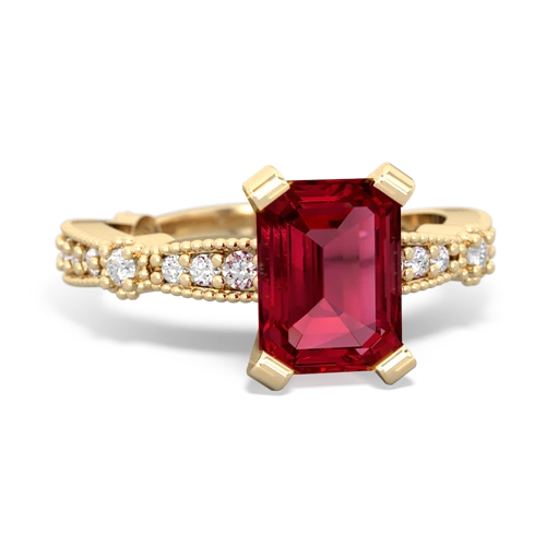 lab ruby engagement ring