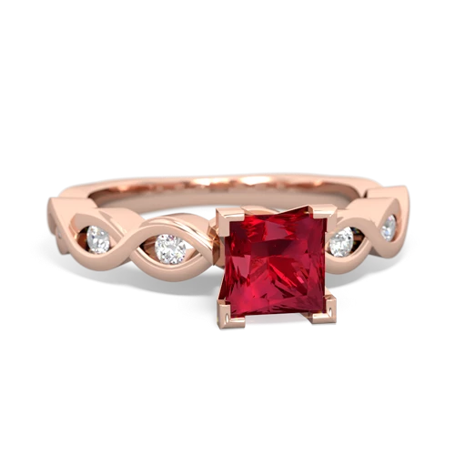 lab ruby engagement ring