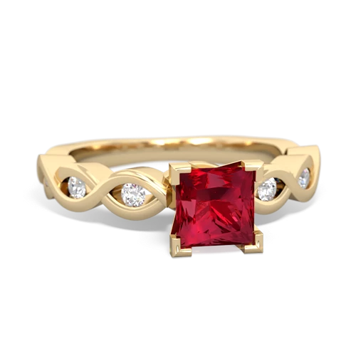 lab ruby engagement ring