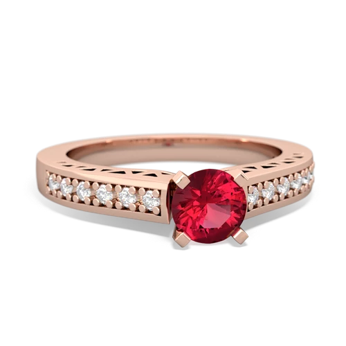 lab ruby engagement ring