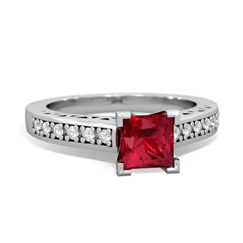 lab ruby engagement ring