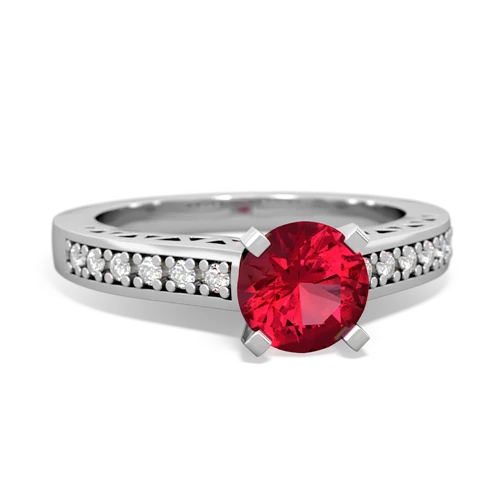 lab ruby engagement ring