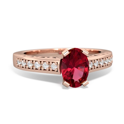 lab ruby engagement ring