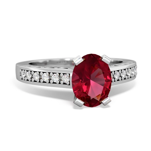 lab ruby engagement ring