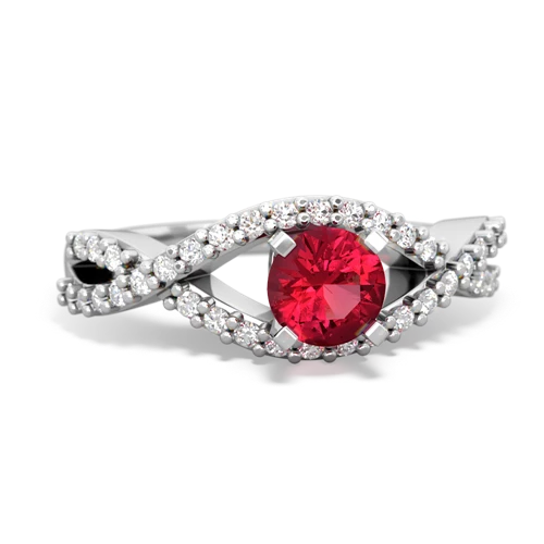 Lab Ruby Diamond Twist Lab Created Ruby ring Ring