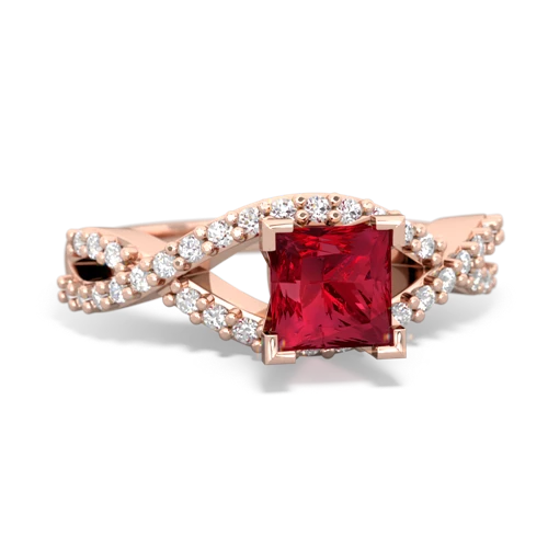 Lab Ruby Diamond Twist Lab Created Ruby ring Ring