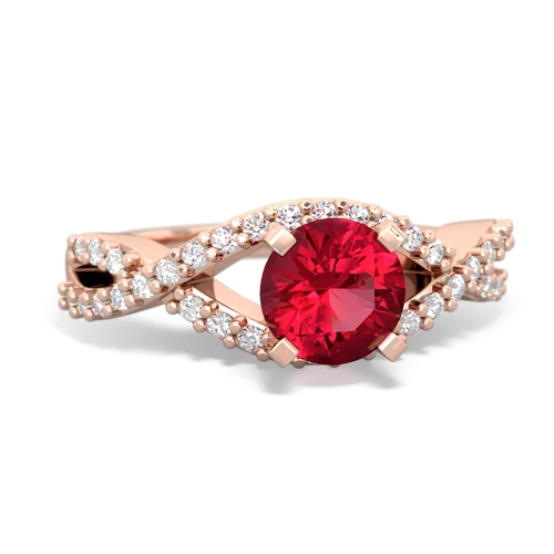 Lab Ruby Diamond Twist Lab Created Ruby ring Ring