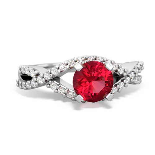 Lab Ruby Diamond Twist Lab Created Ruby ring Ring