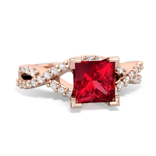 Lab Ruby Diamond Twist Lab Created Ruby ring Ring