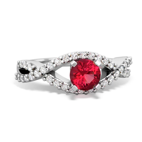 lab ruby engagement ring