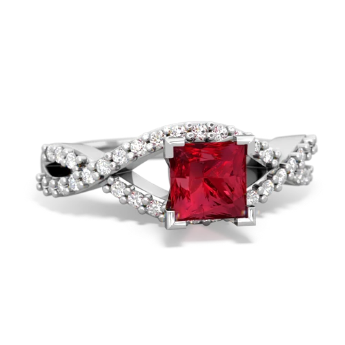 lab ruby engagement ring