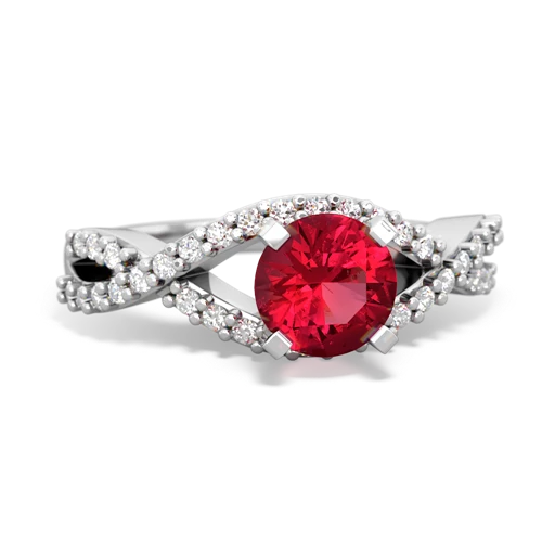 lab ruby engagement ring