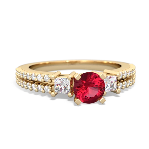 lab ruby engagement ring