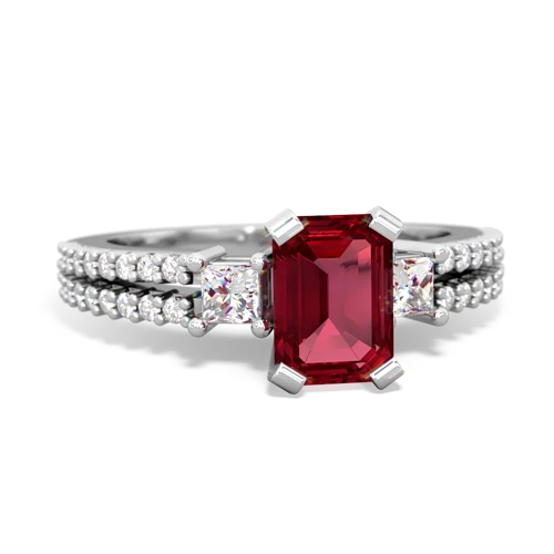 lab ruby engagement ring