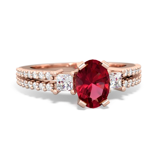 lab ruby engagement ring