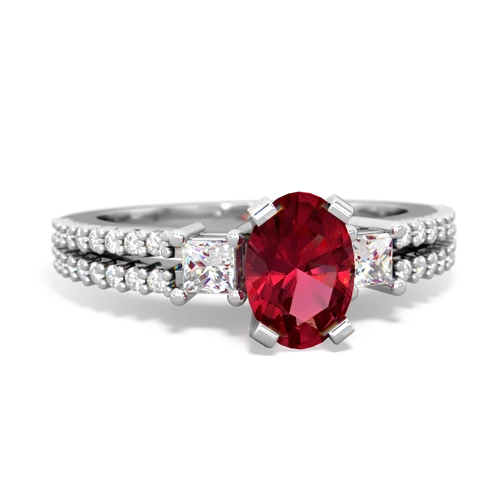 lab ruby engagement ring